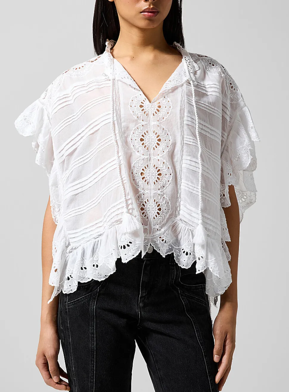 Payton pintucked cropped top
