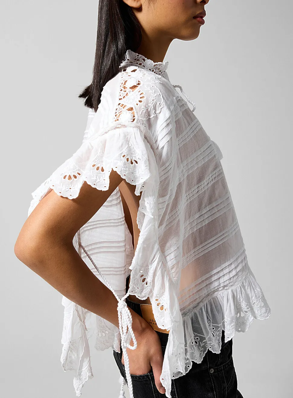 Payton pintucked cropped top