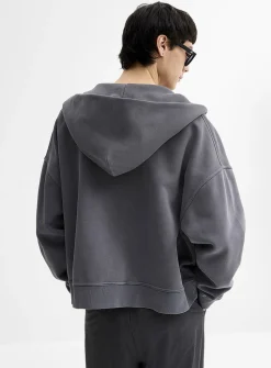 Peachskin cropped zip-up hoodie