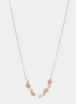 Pearl and faceted stones fine chain