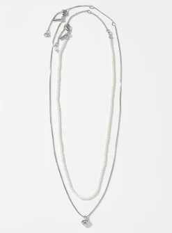 Pearly bead and heart chains