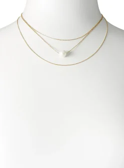 Pearly bead multi-strand necklace