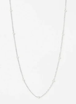 Pearly bead station necklace