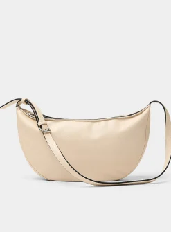 Pebbled half-moon bag