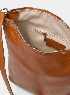 Pebbled leather minimalist hobo bag