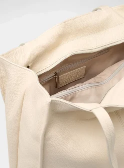 Pebbled leather square tote bag