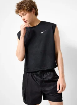 Perforated boxy swim muscle tee