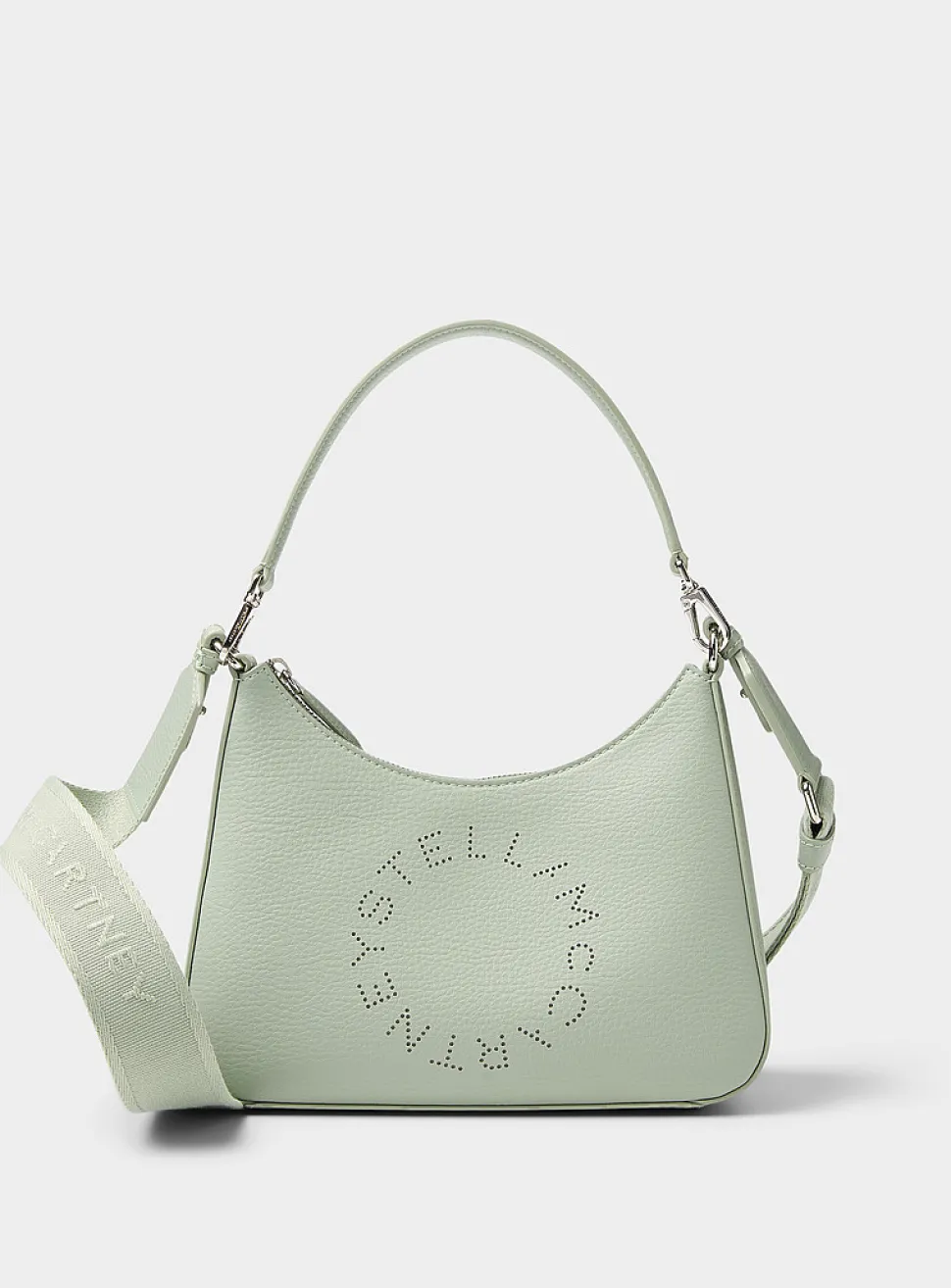Perforated logo mint shoulder bag