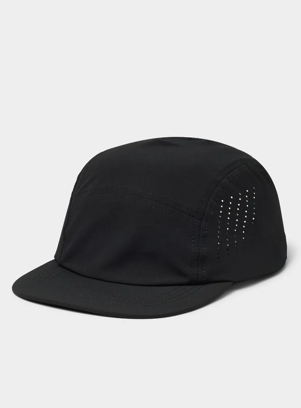 Perforated-side 5-panel cap