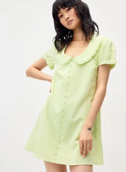 Peter Pan collar seersucker dress