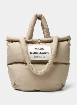 Pillow solid rugged fabric puffy tote bag