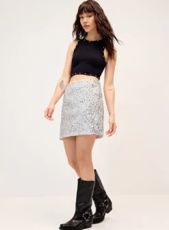 Pink sequins miniskirt