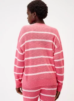 Pink stripes cardigan