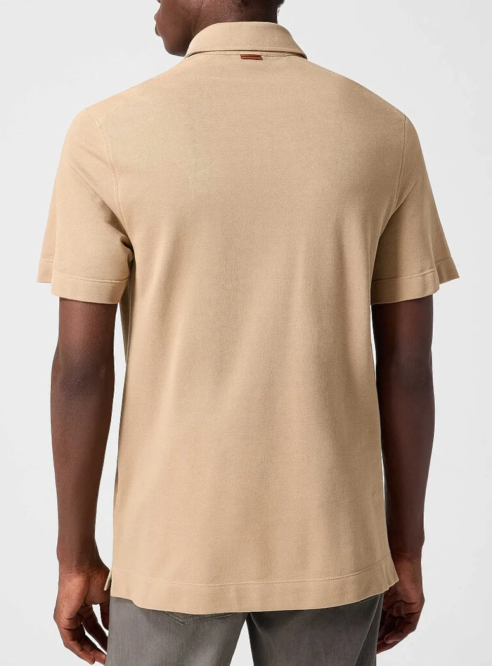Piped-pocket piqué polo