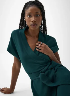 Piqué wrap dress