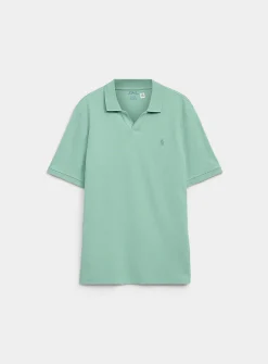 Piqué-knit Johnny-collar polo