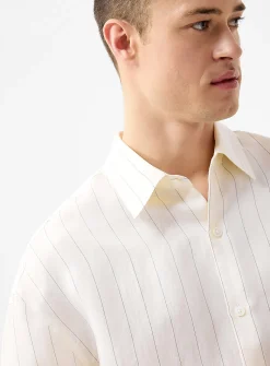 Piqué-stripe lightweight shirt