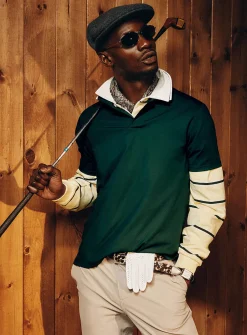 Piqué-style microfibre golf polo