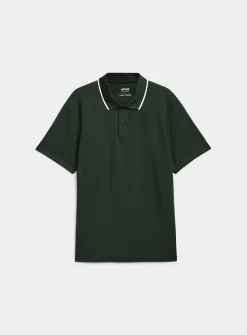 Piqué-style microfibre golf polo