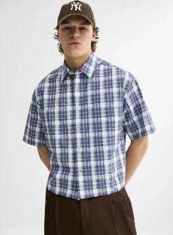 Plaid seersucker shirt