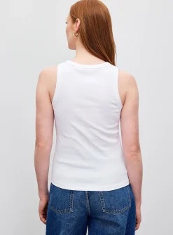 Plain ribbed fitted cami