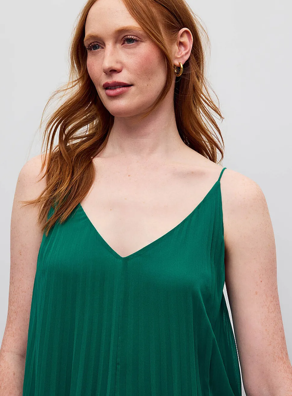 Pleated chiffon midi dress