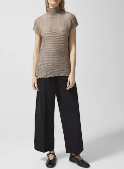 Pleated elastic waistband pant