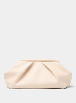 Pleated pebbled evening bag
