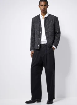 Pleated wide-leg chinos