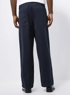 Pleated wide-leg chinos