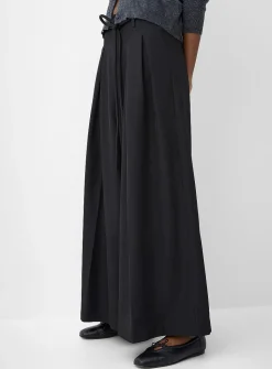 Pleated-waist ultra-wide pant