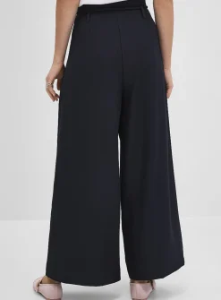 Pleated-waist ultra-wide pant