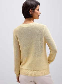 Plush sequined V-neck sweater