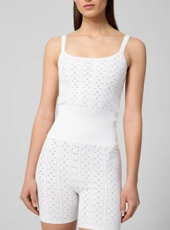 Pointelle knit fitted cami