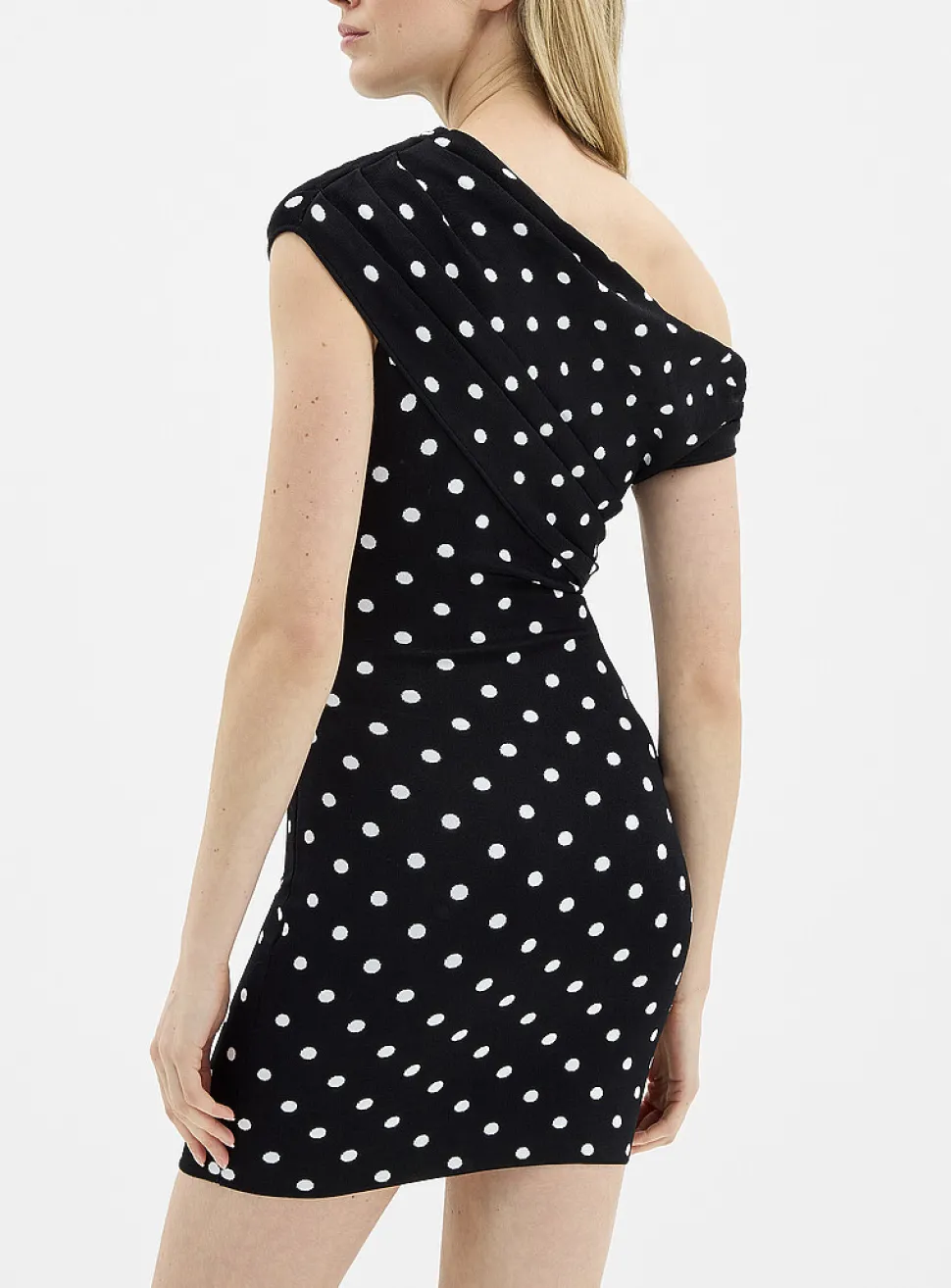 Polka dot draped minidress