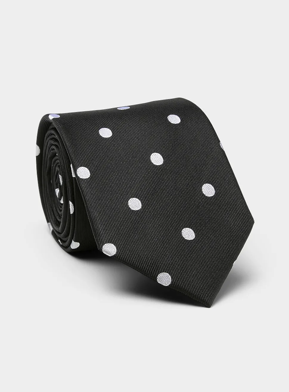 Polka dot pure silk tie