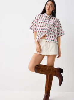 Pop print cropped shirt