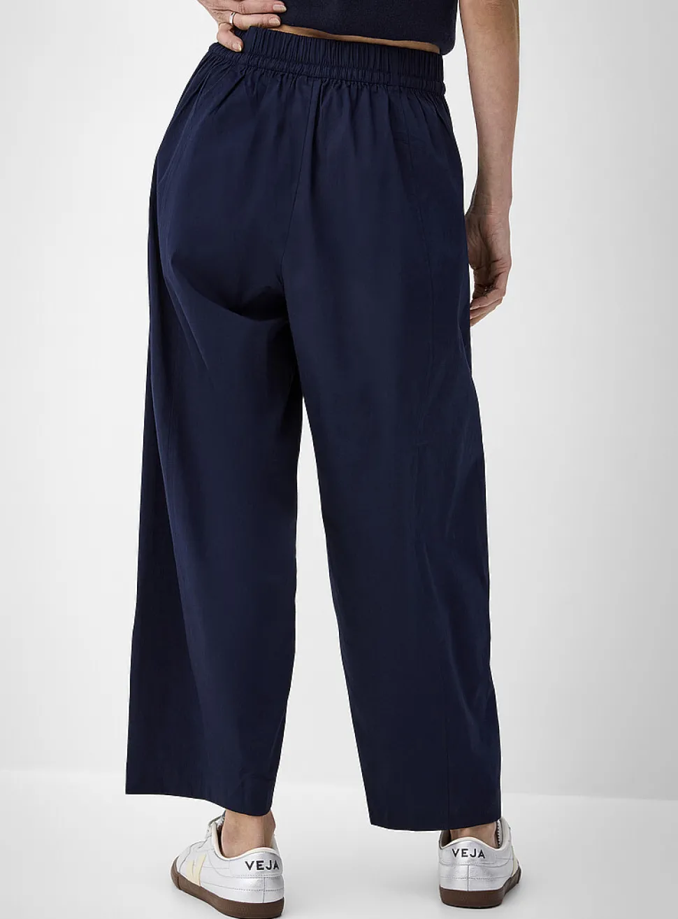 Poplin barrel-leg pant