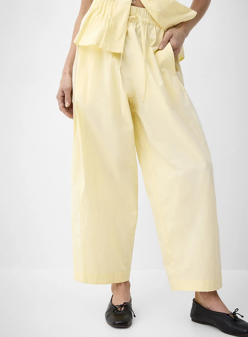 Poplin barrel-leg pant