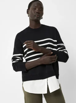 Poplin insert loose sweater