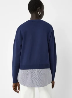 Poplin insert loose sweater
