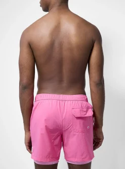 Printed compression-liner swim short