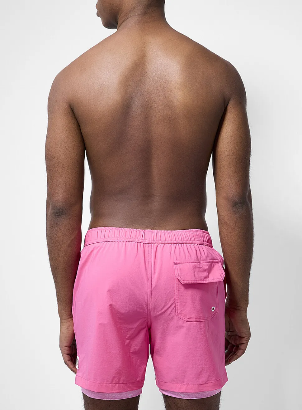 Printed compression-liner swim short