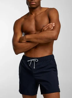 Printed compression-liner swim short