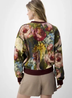 Printed drop-shoulder organic cotton sweatshirt