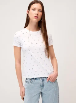 Printed lightweight crew-neck T-shirt