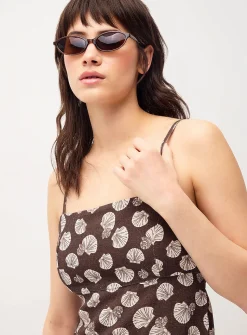 Printed tie-back dress
