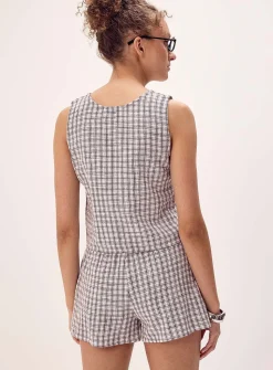 Printed tie-front cami