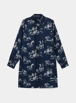 Printed ultra-long shirt