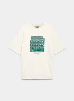 1840 print T-shirt
